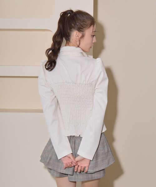 MAJESTIC LEGON（マジェスティックレゴン）の「ダブルボタンボウタイブラウス（シャツ/ブラウス・レディース・グレー/ブラウン/アイボリー/ベージュ・MEDIUM）」の12枚目の写真