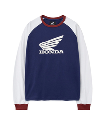 Tri Color Raglan Long Sleeve Navy