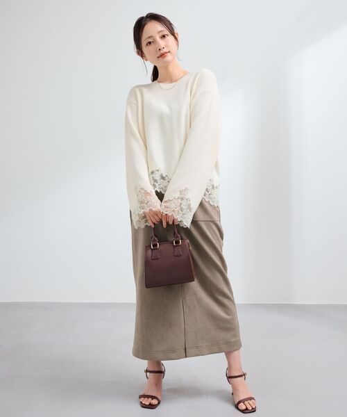 COHINA（コヒナ）の「レースエンブロイダリーニットトップス 【低身長・小柄女性】（ニット/セーター・レディース・オフホワイト/ピンク/ネイビー・ONE SIZE）」の15枚目の写真