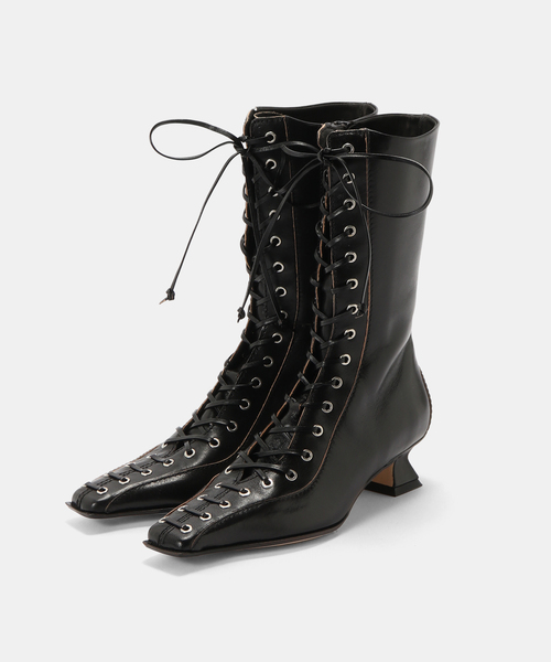 miista(ミスタ)の「Miista/ミスタ Emile Black Lace Ankle Boots(ブーツ・レディース・ブラック・37/36/35)」の1枚目の写真