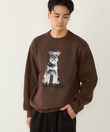 【一部WEB限定】〈手洗い可能〉モチフワ 総柄 ニット◆