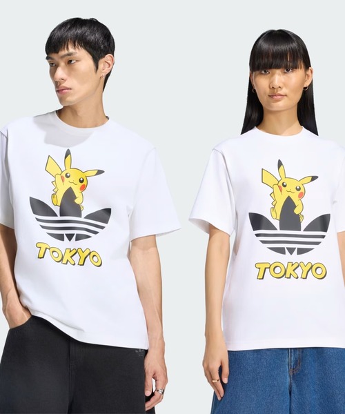 adidas(アディダス)の「adidas Originals/アディダス オリジナルス/POKEMON TEE TOKYO 3(Tシャツ/カットソー・レディース・ブラック/ホワイト・XS/L/XL/S/M)」の2枚目の写真