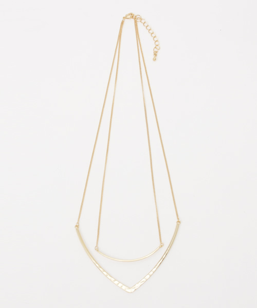 one after another NICE CLAUP(ワンアフターアナザーナイスクラップ)の「【ナイスクラップ】2連バーモチーフネックレス(ネックレス・レディース・シルバー/ゴールド・FREE)」の2枚目の写真