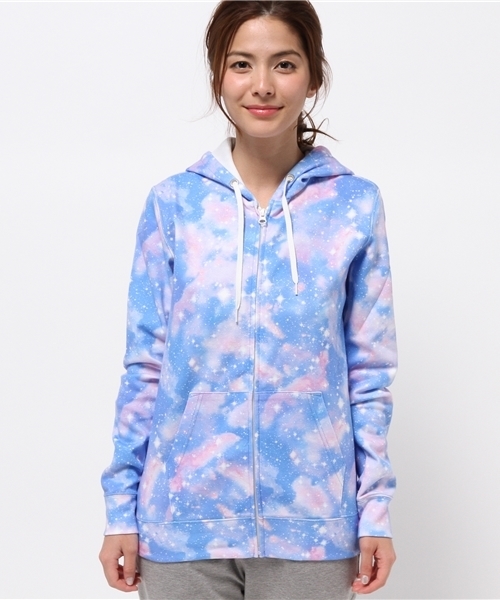 X-girl（エックスガール）の「RAINBOW DUST ZIP-UP HOODIE /トップス 