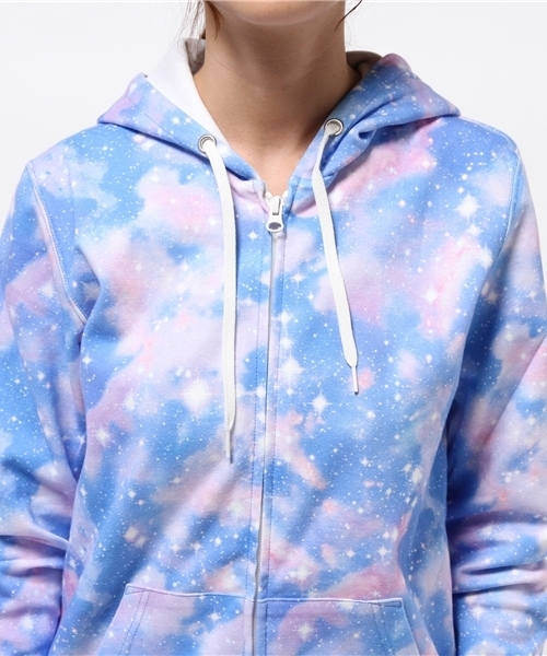X-girl（エックスガール）の「RAINBOW DUST ZIP-UP HOODIE /トップス 