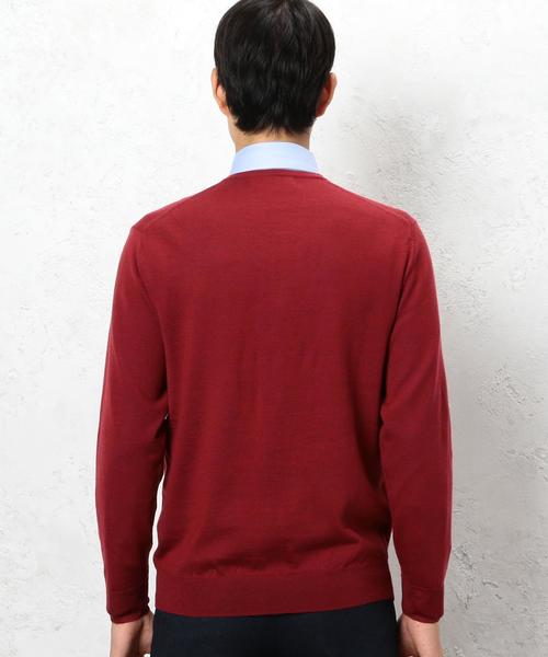 green label relaxing（グリーンレーベルリラクシング）の「◎BASIC HI/G Vネック ニット 12G◆（ニット/セーター・メンズ・グレー/ワインレッド/オリーブ/ネイビー・X-LARGE/LARGE/SMALL/MEDIUM）」の17枚目の写真
