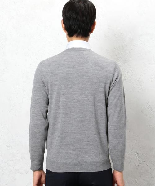 green label relaxing（グリーンレーベルリラクシング）の「◎BASIC HI/G Vネック ニット 12G◆（ニット/セーター・メンズ・グレー/ワインレッド/オリーブ/ネイビー・X-LARGE/LARGE/SMALL/MEDIUM）」の5枚目の写真