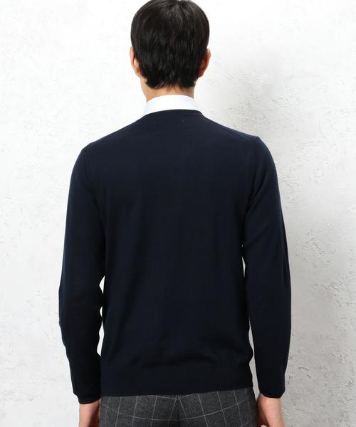 green label relaxing（グリーンレーベルリラクシング）の「◎BASIC HI/G Vネック ニット 12G◆（ニット/セーター・メンズ・グレー/ワインレッド/オリーブ/ネイビー・X-LARGE/LARGE/SMALL/MEDIUM）」の7枚目の写真