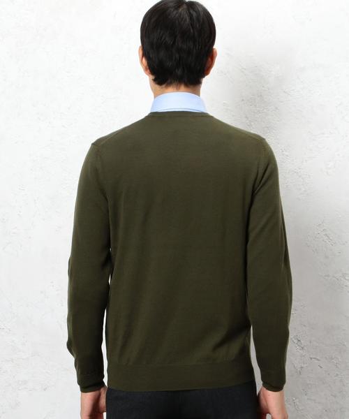 green label relaxing（グリーンレーベルリラクシング）の「◎BASIC HI/G Vネック ニット 12G◆（ニット/セーター・メンズ・グレー/ワインレッド/オリーブ/ネイビー・X-LARGE/LARGE/SMALL/MEDIUM）」の9枚目の写真