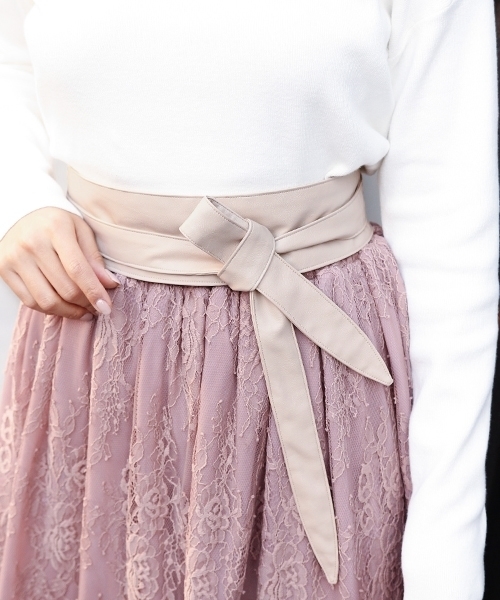 Andemiu（アンデミュウ）の「Ｆ／レザーリボンベルト750671（ベルト・レディース・ピンク/ブラック/ベージュ/ブラウン・FREE）」の3枚目の写真