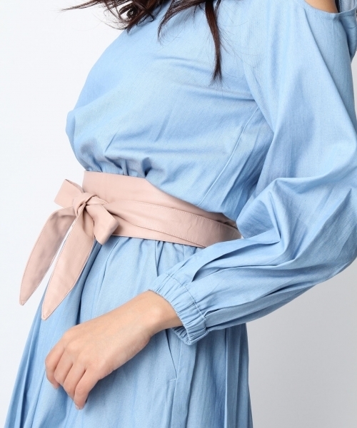 Andemiu（アンデミュウ）の「Ｆ／レザーリボンベルト750671（ベルト・レディース・ピンク/ブラック/ベージュ/ブラウン・FREE）」の4枚目の写真