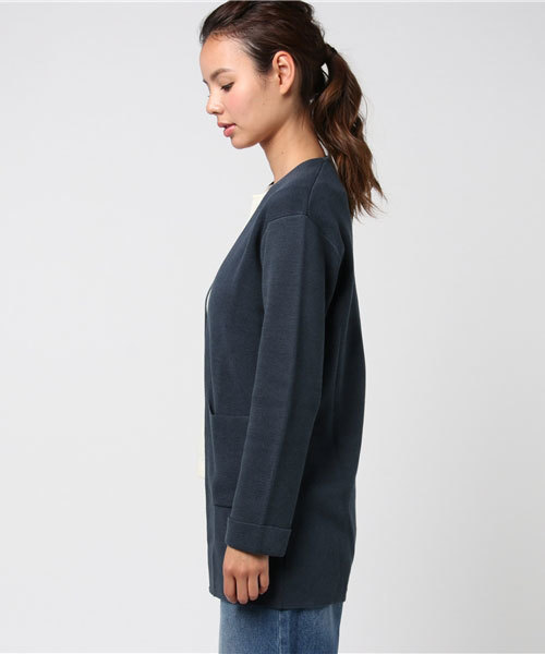 LBC（エルビーシー）の「ミラノリブノーカラーカーディガン                 （カーディガン/ボレロ・レディース・ネイビー/ベージュ/グレー・MEDIUM/LARGE）」の5枚目の写真