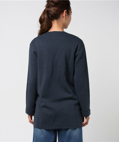 LBC（エルビーシー）の「ミラノリブノーカラーカーディガン                 （カーディガン/ボレロ・レディース・ネイビー/ベージュ/グレー・MEDIUM/LARGE）」の6枚目の写真