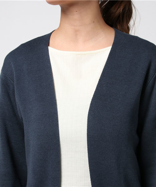 LBC（エルビーシー）の「ミラノリブノーカラーカーディガン                 （カーディガン/ボレロ・レディース・ネイビー/ベージュ/グレー・MEDIUM/LARGE）」の7枚目の写真