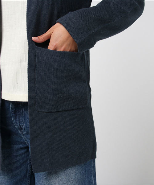 LBC（エルビーシー）の「ミラノリブノーカラーカーディガン                 （カーディガン/ボレロ・レディース・ネイビー/ベージュ/グレー・MEDIUM/LARGE）」の9枚目の写真