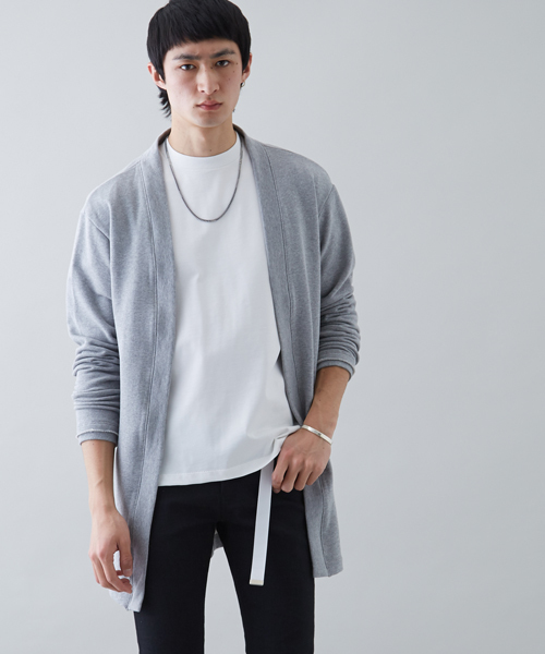 STUDIOUS（ステュディオス）の「コーマスウェットオーバーロングカーディガン（カーディガン/ボレロ・メンズ・ブラック/グレー/ピンクベージュ・1/3/2）」の3枚目の写真