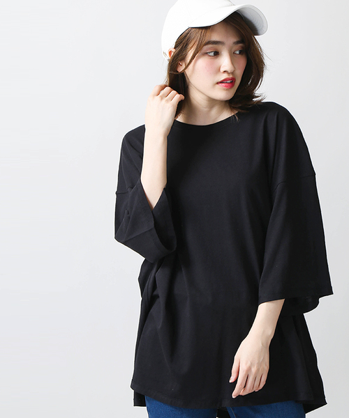 WEGO（ウィゴー）の「WEGO/リヨセルワイドスリーブカットソー（Tシャツ/カットソー・メンズ・カーキ/レッド/ブラック/杢グレー・MEDIUM/LARGE）」の17枚目の写真