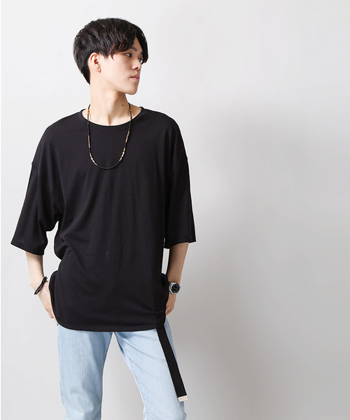 WEGO（ウィゴー）の「WEGO/リヨセルワイドスリーブカットソー（Tシャツ/カットソー・メンズ・カーキ/レッド/ブラック/杢グレー・MEDIUM/LARGE）」の13枚目の写真