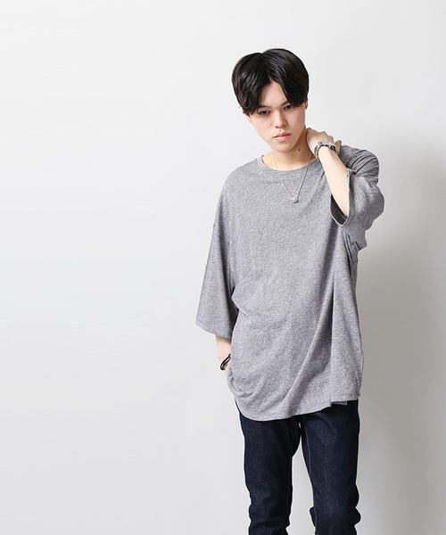 WEGO（ウィゴー）の「WEGO/リヨセルワイドスリーブカットソー（Tシャツ/カットソー・メンズ・カーキ/レッド/ブラック/杢グレー・MEDIUM/LARGE）」の14枚目の写真