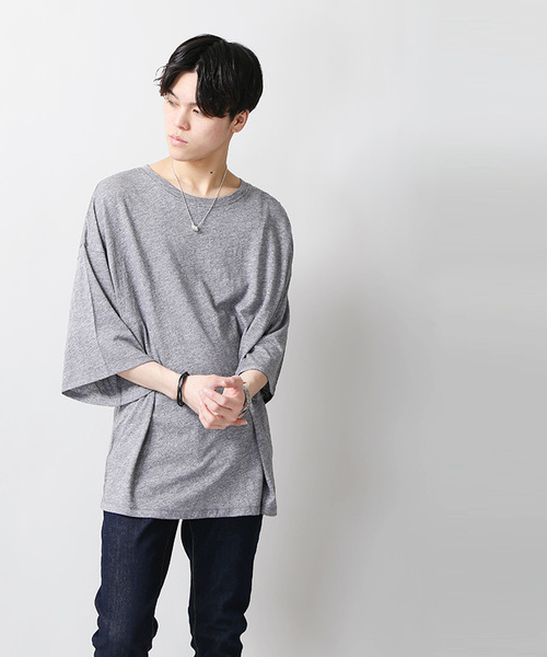 WEGO（ウィゴー）の「WEGO/リヨセルワイドスリーブカットソー（Tシャツ/カットソー・メンズ・カーキ/レッド/ブラック/杢グレー・MEDIUM/LARGE）」の15枚目の写真