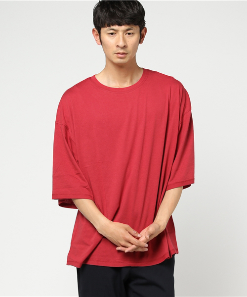 WEGO（ウィゴー）の「WEGO/リヨセルワイドスリーブカットソー（Tシャツ/カットソー・メンズ・カーキ/レッド/ブラック/杢グレー・MEDIUM/LARGE）」の21枚目の写真