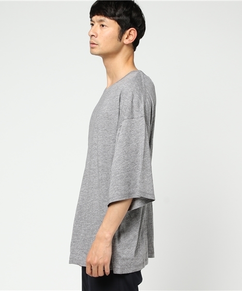 WEGO（ウィゴー）の「WEGO/リヨセルワイドスリーブカットソー（Tシャツ/カットソー・メンズ・カーキ/レッド/ブラック/杢グレー・MEDIUM/LARGE）」の5枚目の写真