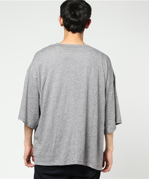 WEGO（ウィゴー）の「WEGO/リヨセルワイドスリーブカットソー（Tシャツ/カットソー・メンズ・カーキ/レッド/ブラック/杢グレー・MEDIUM/LARGE）」の6枚目の写真