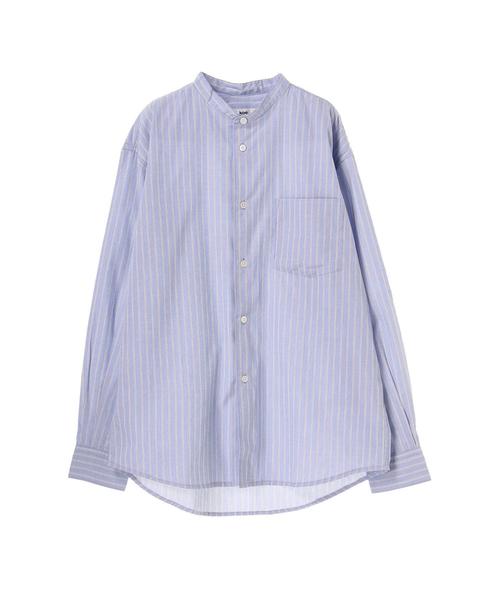 koe(コエ)の「ピンオックスバンドカラードロップ(シャツ/ブラウス・メンズ・オフホワイト/ストライプ/ブルー・L/M/S)」の13枚目の写真