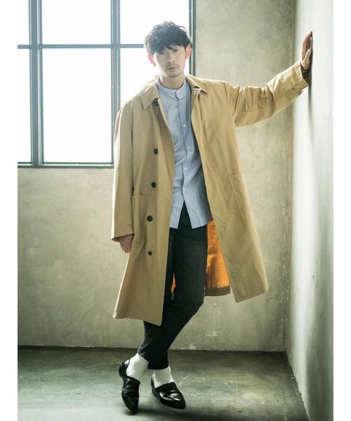 koe(コエ)の「ピンオックスバンドカラードロップ(シャツ/ブラウス・メンズ・オフホワイト/ストライプ/ブルー・L/M/S)」の12枚目の写真