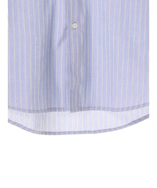 koe(コエ)の「ピンオックスバンドカラードロップ(シャツ/ブラウス・メンズ・オフホワイト/ストライプ/ブルー・L/M/S)」の7枚目の写真