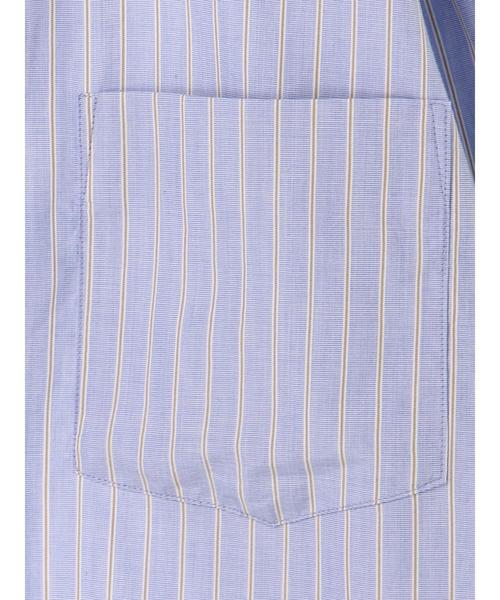 koe(コエ)の「ピンオックスバンドカラードロップ(シャツ/ブラウス・メンズ・オフホワイト/ストライプ/ブルー・L/M/S)」の6枚目の写真