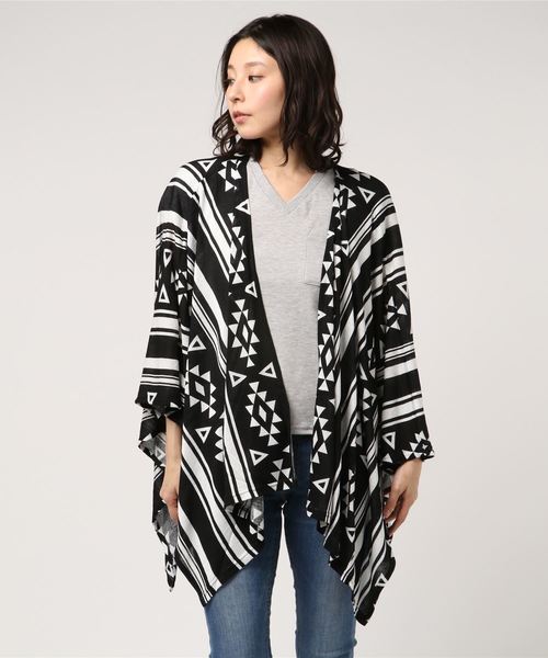 VENCEEXCHANGE（ヴァンスエクスチェンジ）の「幾何学カーデアンサンブル（カーディガン/ボレロ・レディース・ホワイト/オフホワイト/ブラック・M/L）」の7枚目の写真