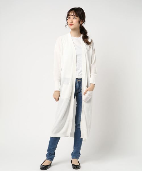 Arumlily アロムリリィ の Arumlily 強撚コットンマキシ丈ロングカーディガン カーディガン ボレロ Wear Arumlily アロムリリィ の Arumlily 強撚コットンマキシ丈ロングカーディガン カーディガン ボレロ Wear