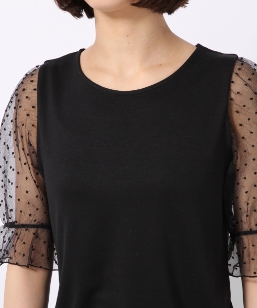 LOWRYS FARM（ローリーズファーム）の「ソデオーガンジープルオーバー  794780（Tシャツ/カットソー・レディース・ホワイト/ブラック/ブラウン・MEDIUM/LARGE）」の9枚目の写真