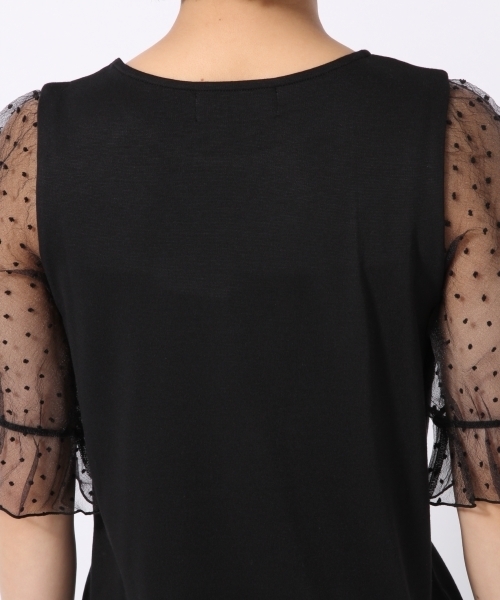 LOWRYS FARM（ローリーズファーム）の「ソデオーガンジープルオーバー  794780（Tシャツ/カットソー・レディース・ホワイト/ブラック/ブラウン・MEDIUM/LARGE）」の11枚目の写真