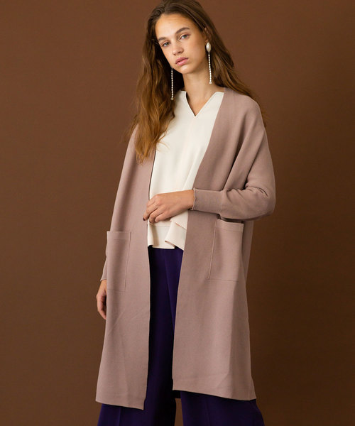 UNITED TOKYO（ユナイテッドトウキョウ）の「ホールガーメントロングカーデ（ニット/セーター・レディース・ブラック/ベージュ/パープル・1）」の3枚目の写真