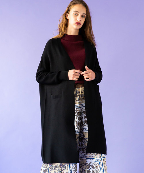 UNITED TOKYO（ユナイテッドトウキョウ）の「ホールガーメントロングカーデ（ニット/セーター・レディース・ブラック/ベージュ/パープル・1）」の2枚目の写真