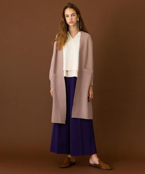 UNITED TOKYO（ユナイテッドトウキョウ）の「ホールガーメントロングカーデ（ニット/セーター・レディース・ブラック/ベージュ/パープル・1）」の21枚目の写真