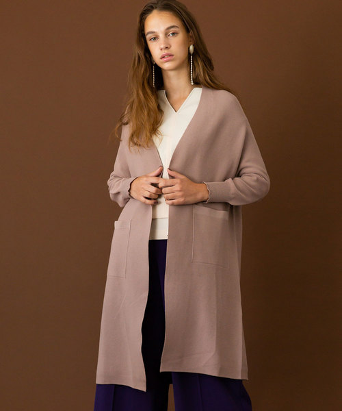 UNITED TOKYO（ユナイテッドトウキョウ）の「ホールガーメントロングカーデ（ニット/セーター・レディース・ブラック/ベージュ/パープル・1）」の20枚目の写真