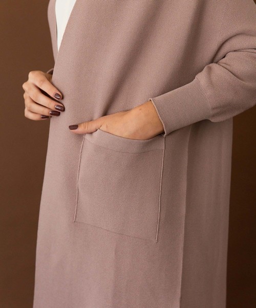 UNITED TOKYO（ユナイテッドトウキョウ）の「ホールガーメントロングカーデ（ニット/セーター・レディース・ブラック/ベージュ/パープル・1）」の17枚目の写真