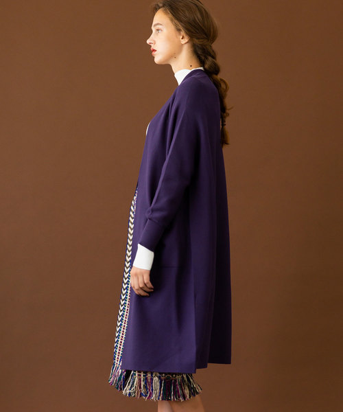 UNITED TOKYO（ユナイテッドトウキョウ）の「ホールガーメントロングカーデ（ニット/セーター・レディース・ブラック/ベージュ/パープル・1）」の12枚目の写真