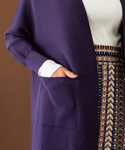 UNITED TOKYO（ユナイテッドトウキョウ）の「ホールガーメントロングカーデ（ニット/セーター・レディース・ブラック/ベージュ/パープル・1）」の10枚目の写真