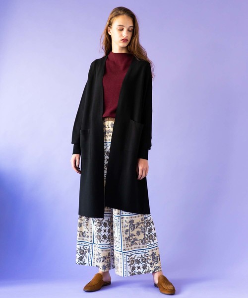 UNITED TOKYO（ユナイテッドトウキョウ）の「ホールガーメントロングカーデ（ニット/セーター・レディース・ブラック/ベージュ/パープル・1）」の9枚目の写真