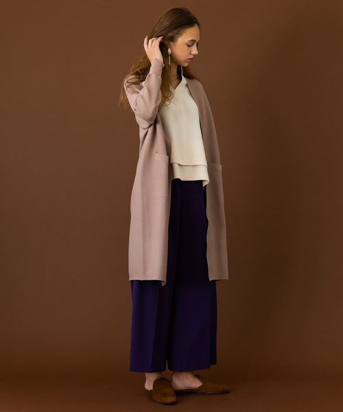 UNITED TOKYO（ユナイテッドトウキョウ）の「ホールガーメントロングカーデ（ニット/セーター・レディース・ブラック/ベージュ/パープル・1）」の8枚目の写真