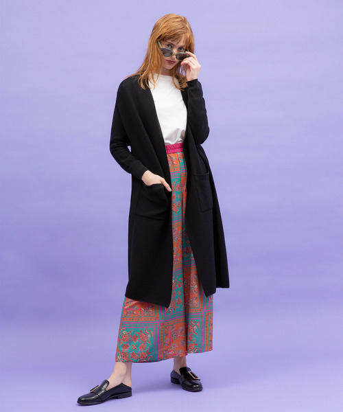 UNITED TOKYO（ユナイテッドトウキョウ）の「ホールガーメントロングカーデ（ニット/セーター・レディース・ブラック/ベージュ/パープル・1）」の6枚目の写真