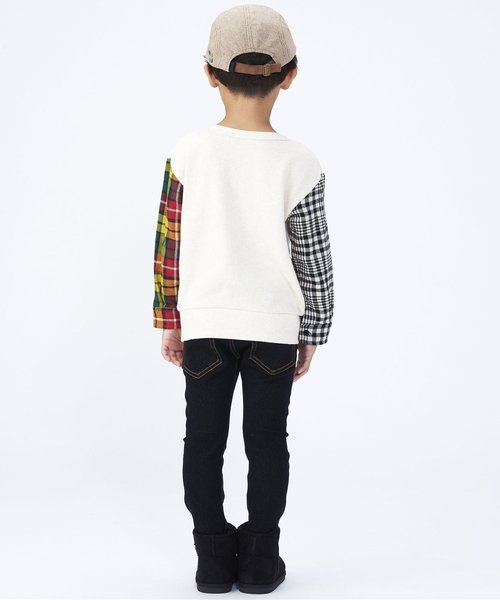 BREEZE（ブリーズ）の「袖切替トレーナー（スウェット・キッズ・チャコール/アイボリー・80/90/100/110/120/130/140）」の4枚目の写真