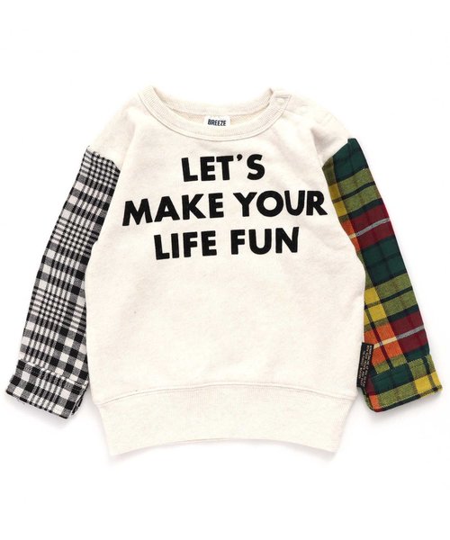 BREEZE（ブリーズ）の「袖切替トレーナー（スウェット・キッズ・チャコール/アイボリー・80/90/100/110/120/130/140）」の5枚目の写真