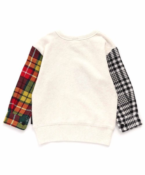 BREEZE（ブリーズ）の「袖切替トレーナー（スウェット・キッズ・チャコール/アイボリー・80/90/100/110/120/130/140）」の7枚目の写真