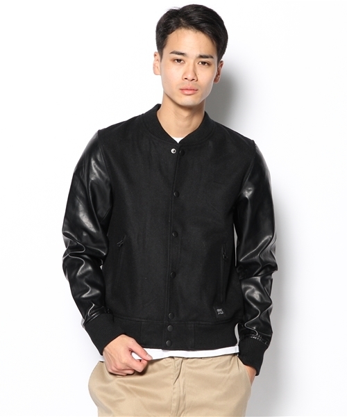 CIAOPANIC（チャオパニック）の「【TOOL FOR Ciaopanic】メルトン×Fレザースタジャン（スタジャン・メンズ・キャメル/ブラック/ダークグレー・MEDIUM/LARGE/SMALL）」の6枚目の写真