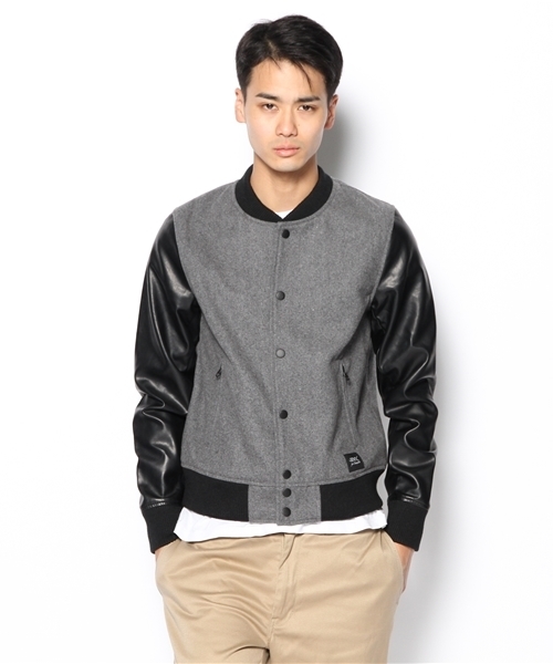 CIAOPANIC（チャオパニック）の「【TOOL FOR Ciaopanic】メルトン×Fレザースタジャン（スタジャン・メンズ・キャメル/ブラック/ダークグレー・MEDIUM/LARGE/SMALL）」の5枚目の写真